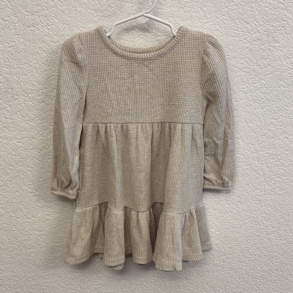 Cat & Jack oatmeal Long Sleeve Knit Dress size 2T